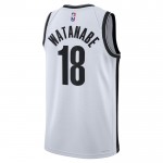 Maillot NBA Brooklyn Nets Yuta Watanabe 18 Nike 2022-23 Association Edition Blanc Swingman - Homme
